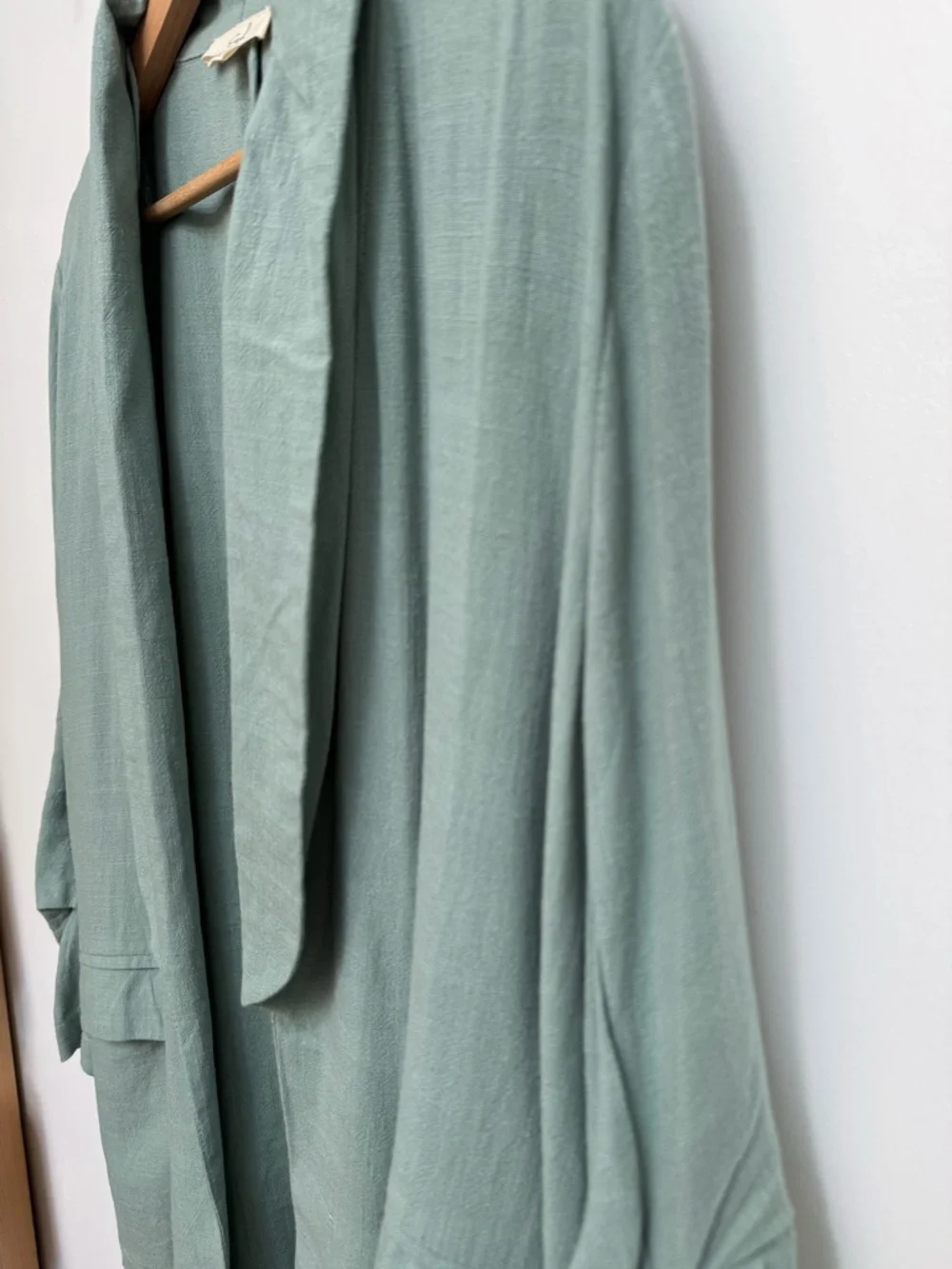 Easel Los Angeles Ruched Sleeve Longline Open Front Blazer Women Large Boho NWT